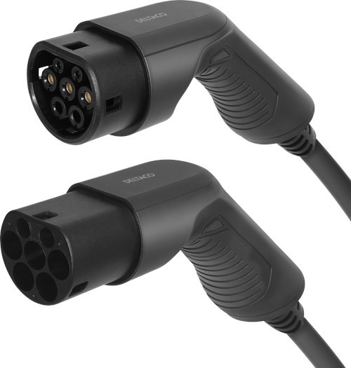 Deltaco E-Charge, Cable Type 2 - Type 2, 1 Phase, 32A, 5M - (Fyndvara Klass 2) 5M