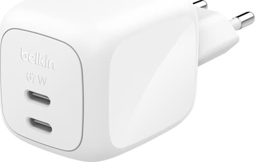 Belkin Dual Usb-C GaN Wall Charger 67W Vit