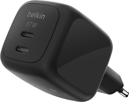 Belkin Dual Usb-C GaN Wall Charger 67W Svart