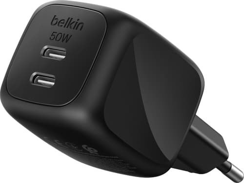 Belkin Dual Usb-C GaN Wall Charger 50W Svart