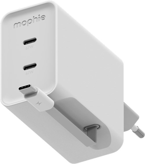 Mophie Power Adapter GaN Usb-C Dual 67W Retractable Cable Vit