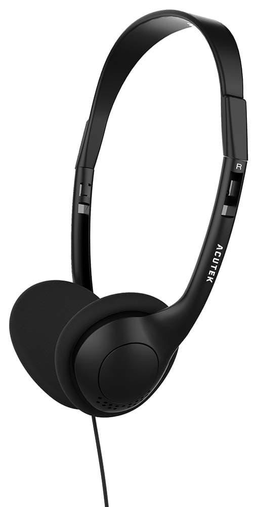 Acutek H836 Resehörlur - Fjäderlätta Hörlurar FÖR Resa & Jobb Stereo Svart