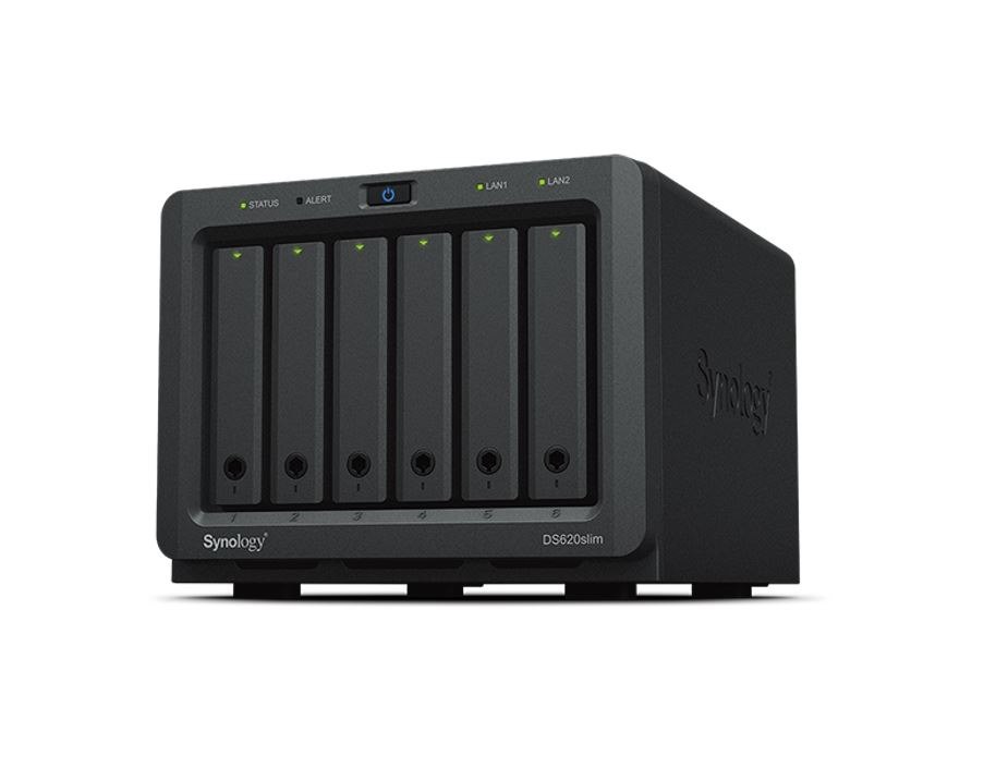 Synology DiskStation DS620Slim 6-Bay 2.5" Diskless 2xGbE Nas, Intel Celeron, 2 GB DDR3L Ram, 2xUSB 3.0 - 2.5" Drives Only! Launch 25 July