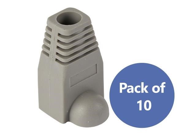 4Cabling RJ45 Cable Boots - 10 Pack-Grey