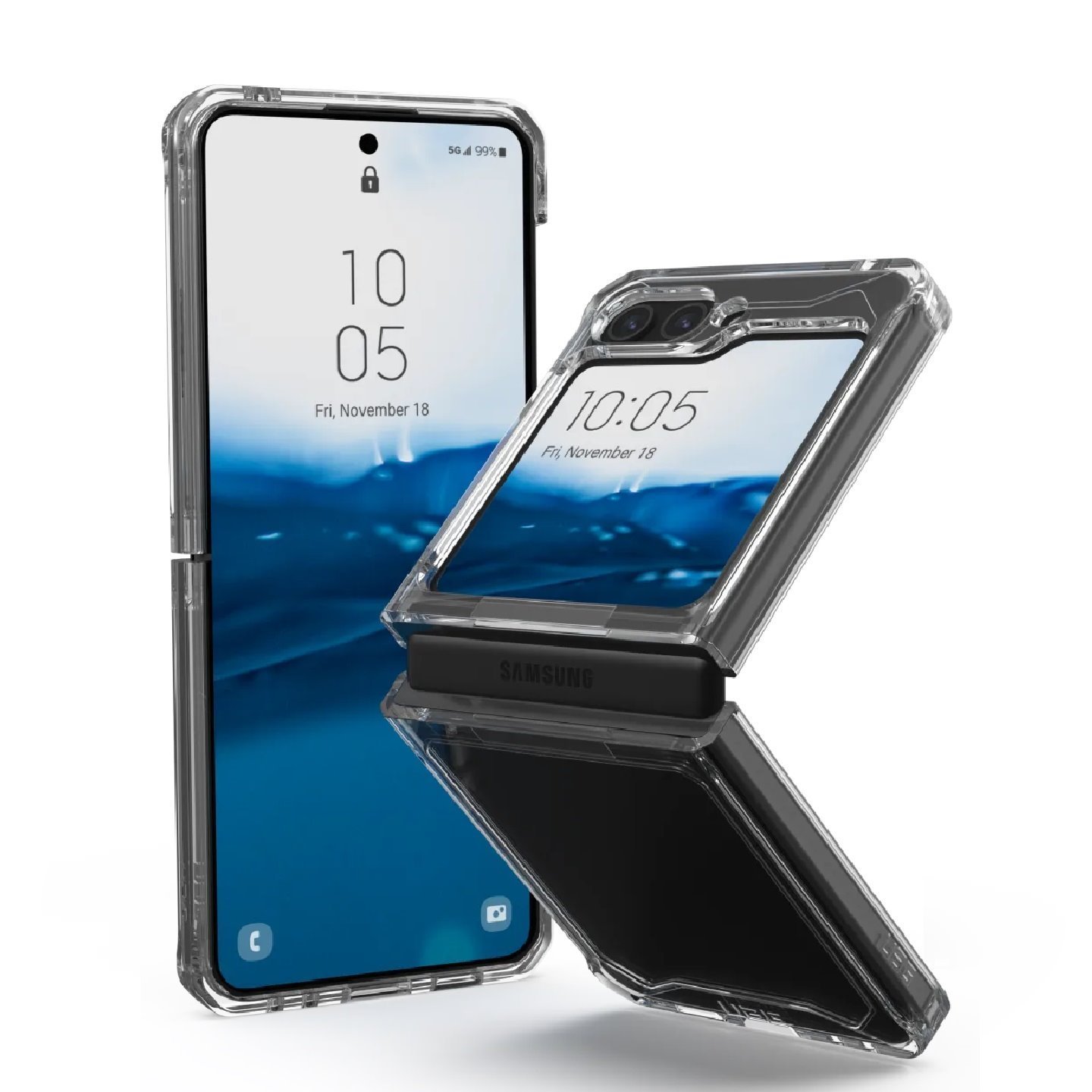 Uag Plyo Samsung Galaxy Z Flip5 Case - Ice (214357114343), Drop+ Military Standard,Raised Screen Surround, Armor Shell,Air-Soft Corners,Hinged Design