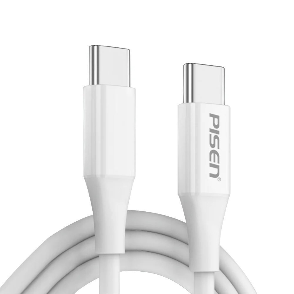 Pisen MR White Usb-C To Usb-C PD 60W Cable (1M) - Support Both Fast Charging And Data Cable, SR Bend Resistant, High Efficiency, Reversible