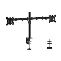 Shintaro Dual Monitor Mount For 10''-27'' Screen, Articulated Arms, F-Clamp &Amp; Bolt, 360 Rotation, 180 Swivel, 90 Tilt, 9KGS Max Load Weight