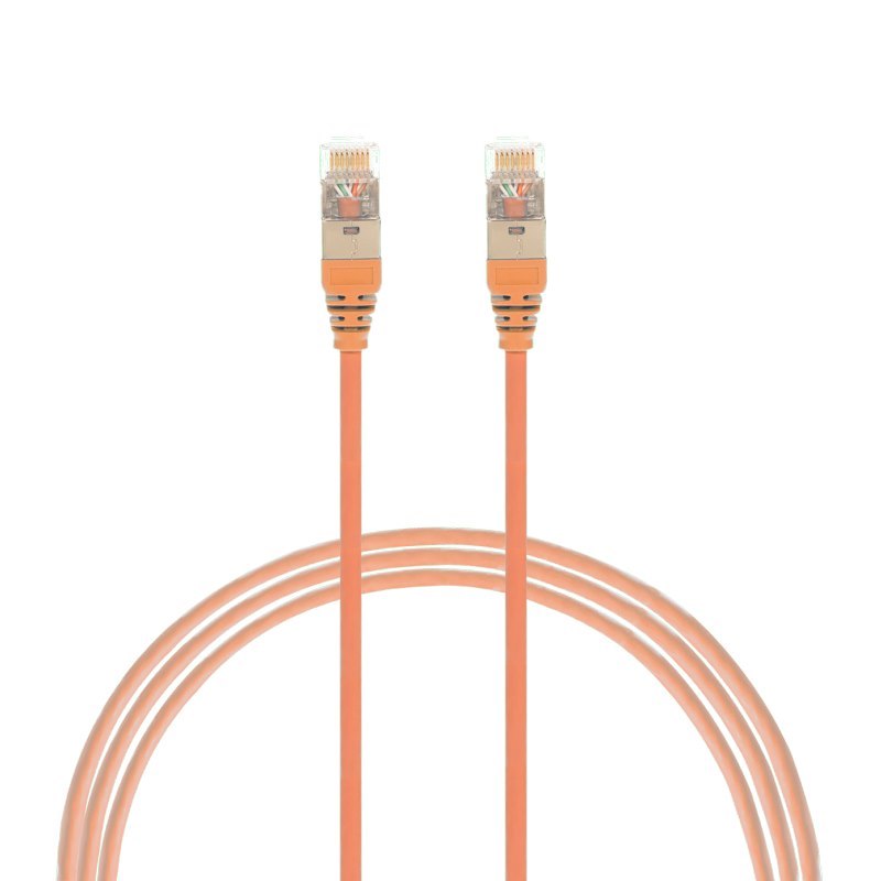 4Cabling 0.5M Cat6a RJ45 S/FTP Thin LSZH 30 Awg Network Cable | Orange
