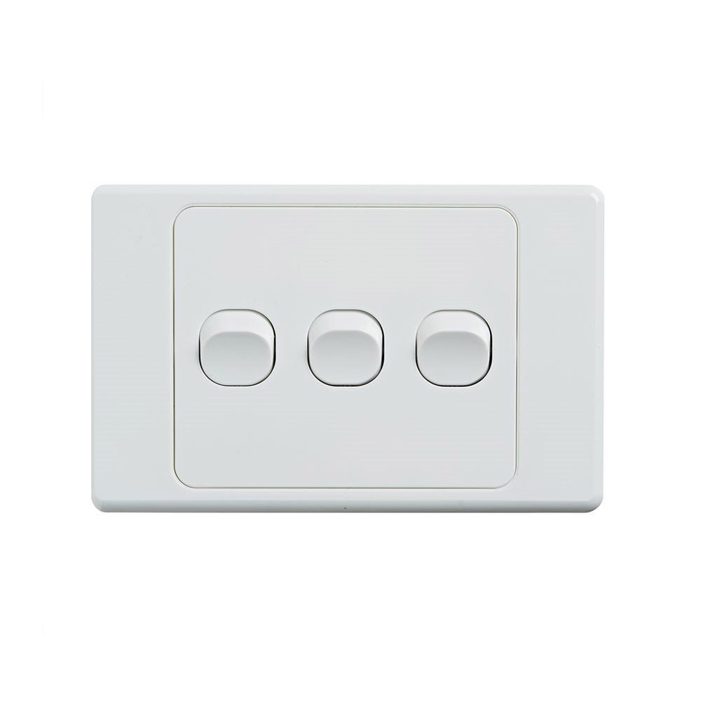 4Cabling 4C | Ultima 3 Gang Switch 250V 16Ax - Horizontal