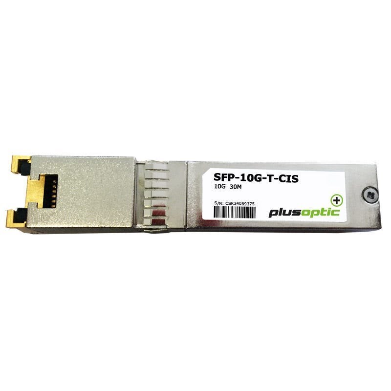 PlusOptic Cisco Compatible (SFP-10G-T-X) 10G, Copper SFP+, 30M Transceiver, RJ-45 Connector For Copper - Cat6