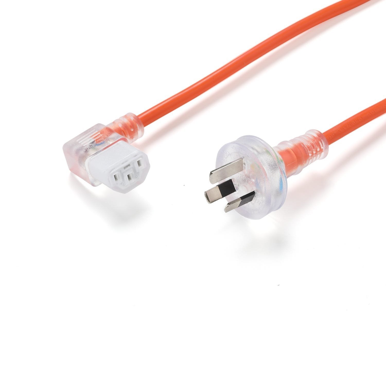 4Cabling 3M Medical Iec Right Angled C13 To 10A Mains Power Cord | Orange