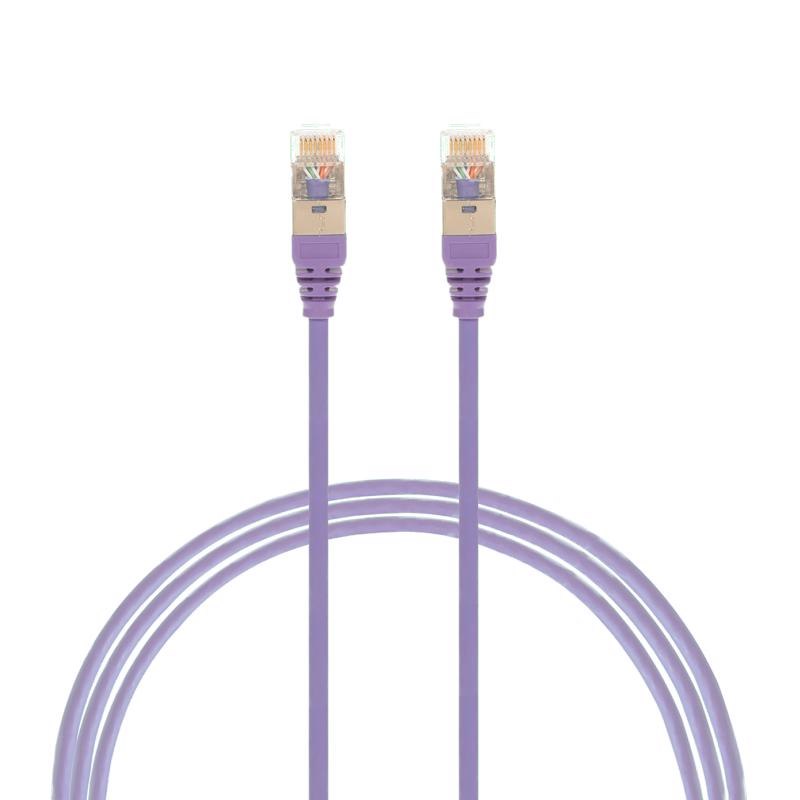 4Cabling 1.5M Cat 6A RJ45 S/FTP Thin LSZH 30 Awg Network Cable. Purple