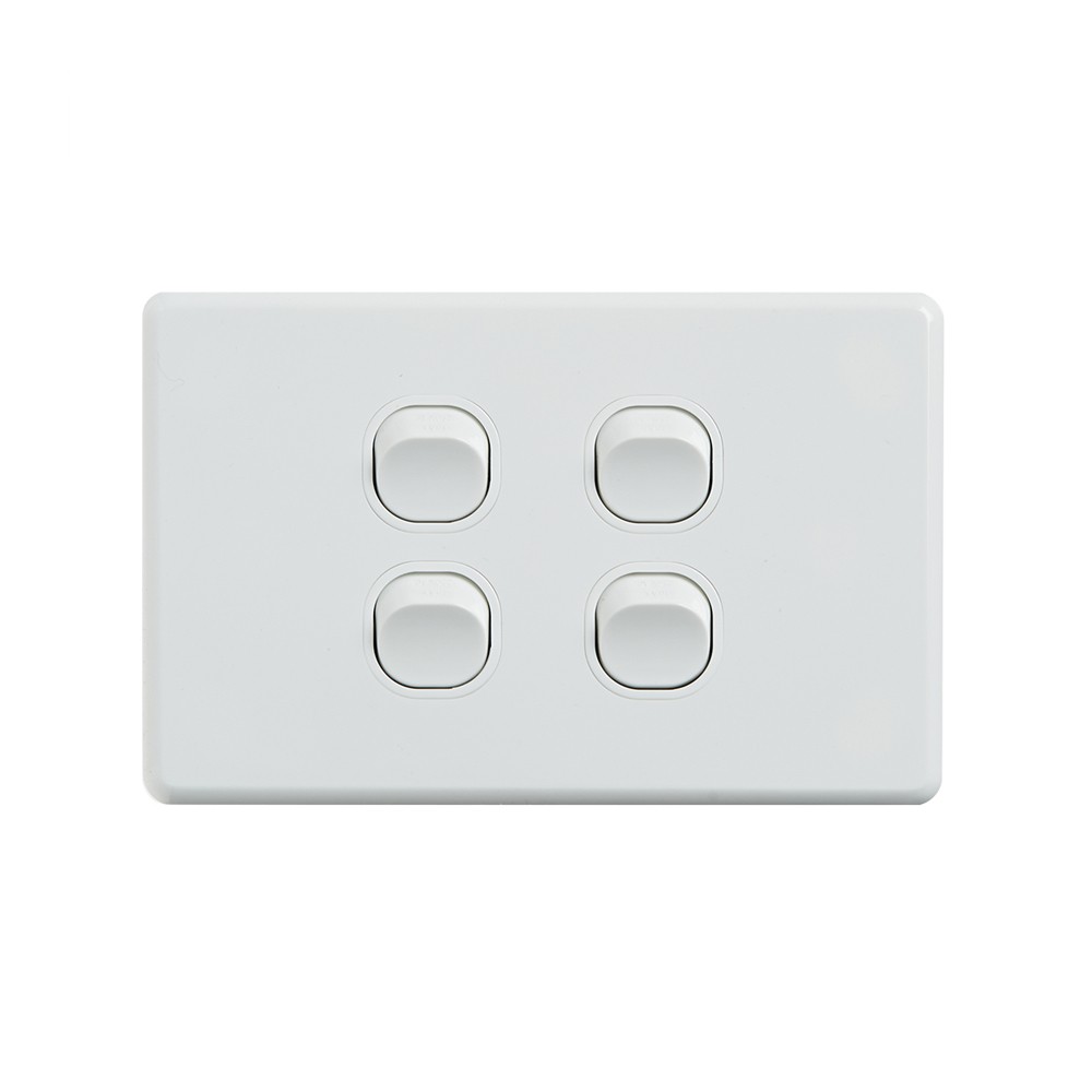 4Cabling 4C | Classic 4 Gang Switch 250V 16Ax - Horizontal