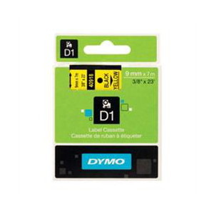 Dymo D1 Label Cassette 9MM X 7M - Black On Yellow