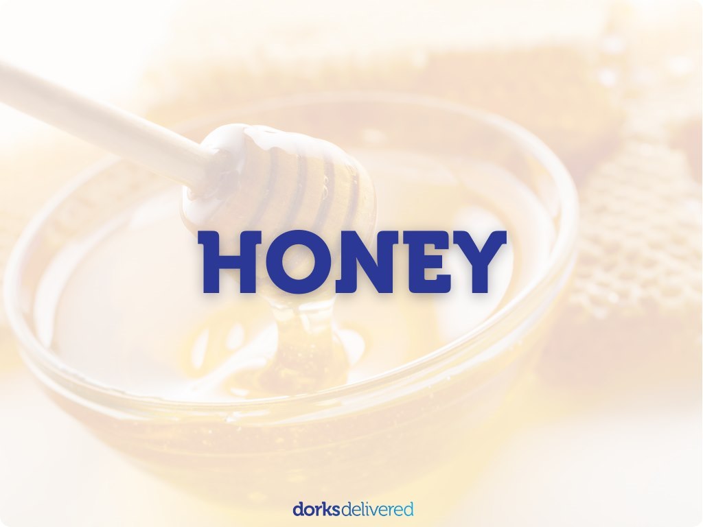 Honey - Homemade from our beehive when we catch up for our next lunch on us