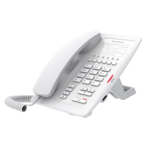 Fanvil H3 Entry-Level Hotel Ip Phone - No Display, 1 Line, 6 X Programmable Buttons, HD Voice Quality, Usb Charging Port, Dual 10/100 Nic - White