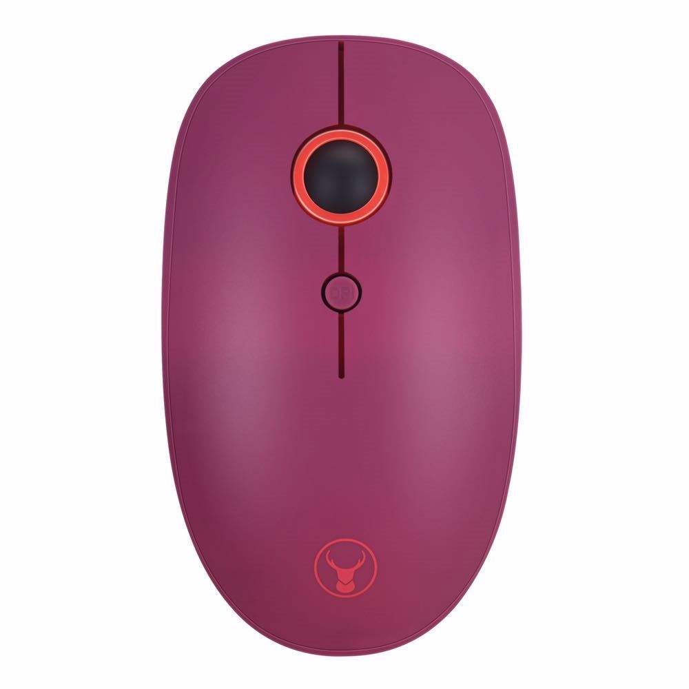 Bonelk Wireless Round Scroll 4D Mouse, 800-1600 Dpi, M-257 (Red)