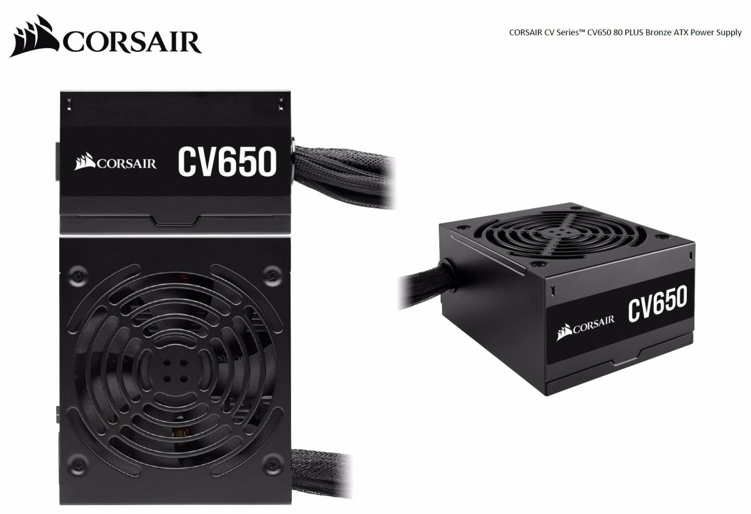 Corsair 650W CV Series CV650 V2, 80 Plus Bronze Certified, Up To 88% Efficiency, 125MM Compact Design, Eps 8Pin X 2, Pci-E X 2, Atx Power Supply, Psu