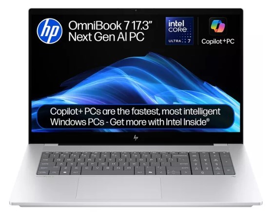 HP OmniBook 7 NGAI 17.3" Laptop - Intel® Core™ Ultra 7, 1 TB SSD, 16GB RAM, Silver