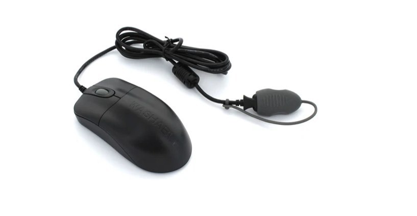 Seal Shield Silver Storm Medical Grade Waterproof Antimicrobial Scroll Mouse - Black