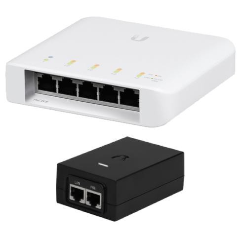 Ubiquiti USW-Flex UniFi 5-Port Layer 2 Managed Desktop Gigabit PoE Switch w/ PoE Injector (46W)
