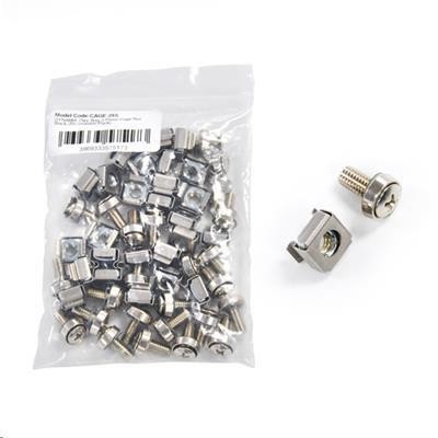 Dynamix 25PC Bag, 3 Piece Cage Nut, Silver (Re-sealable Clip Bag) M6