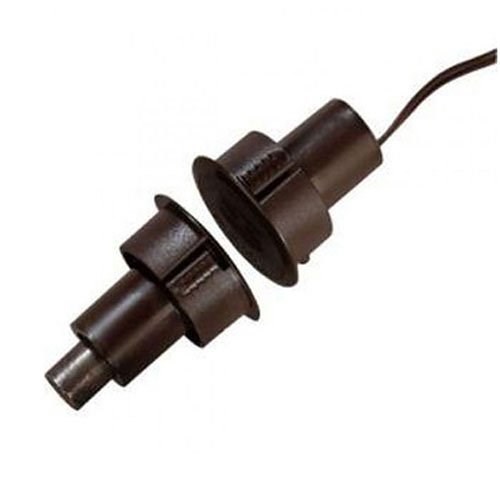Recessed Steel Door Magnetic Contact with Wire Leads, 1" Diameter, DPDT