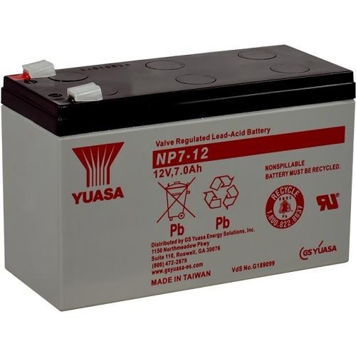 Yuasa NP 7-12 12V, 7Ah Rechargeable SLA Battery, A/D Terminals