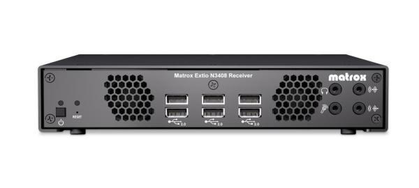 Matrox *Ex Demo* Matrox Extio 3 N3408 Transmitter And Receiver Bundle. 1X 3840x2160@60Hz / 4X 1920x1200@60Hz, 4X DisplayPort, 2X Usb 2.0, 1X RJ45, 6 Month WT