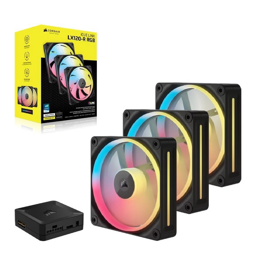 Corsair LX-R RGB Series, Icue Link LX120R RGB, 120MM RGB Fan, Triple Fan Kit