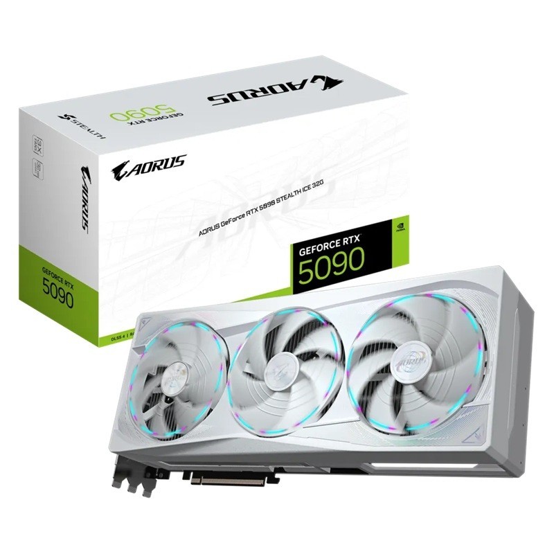 Gigabyte Aorus GeForce RTX 5090 Stealth Ice 32G; Nvidia RTX 5090/Rev 1.0; Pci-E 5.0 X16/32 GB GDDR7/512 Bit; Dp*3/Hdmi
