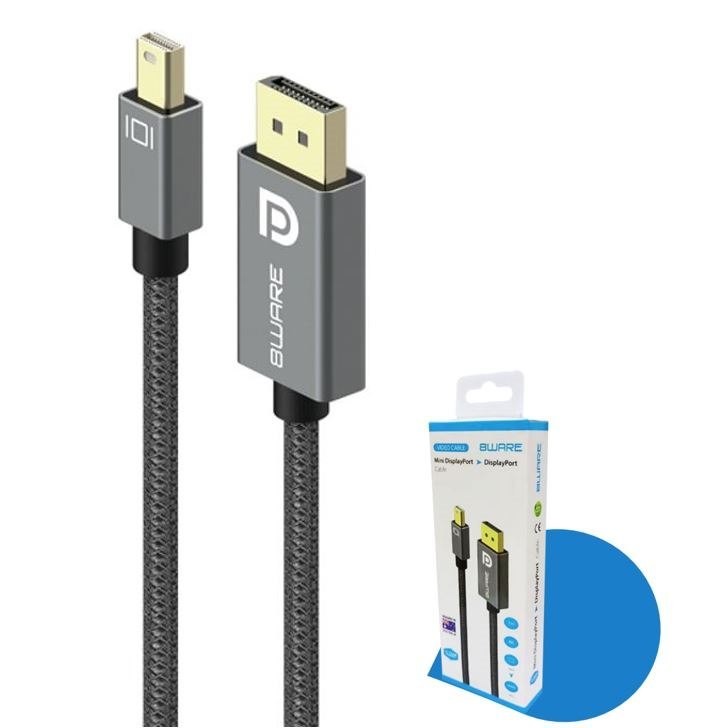 8Ware Pro Series 4K 1M 60Hz Mini DisplayPort Male To DisplayPort Male Cable High Quality Premium Connectors Support MST Monitor (Retail Package)