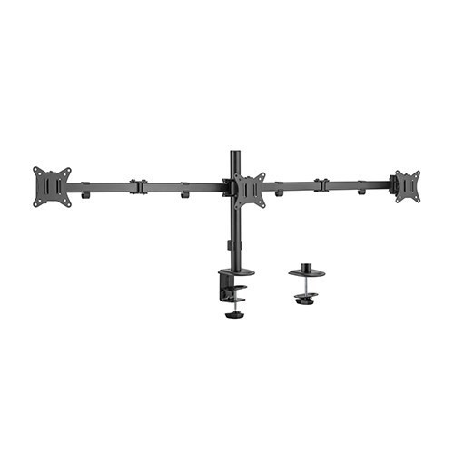 Brateck Triple-Monitor Steel Articulating Monitor Mount Fit Most 17'-27' Monitor Weight Capacity (Per Screen):7Kg, Vesa: 75x75,100x100(Black) （LS）