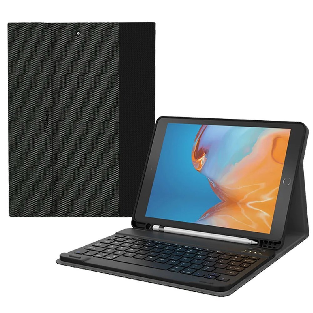 Cygnett TekView Apple iPad (10.2') (9TH/8TH/7TH Gen) Wireless Keyboard Case - Grey/Black(CY3496TEKVI)360° Protection, 2 Years Warranty