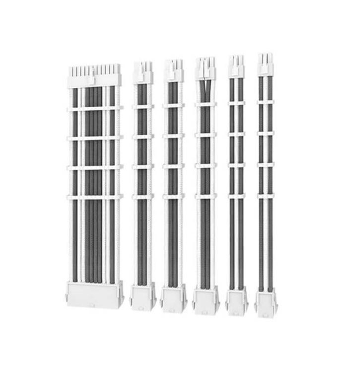 Antec (LSAntec Cip4 Cable Kit White Grey - 6 Pack, 24Atx, 4+4 Eps, 16Awg Thicker, High Performance 300MM Long Length. Premium Sleeved & Universal