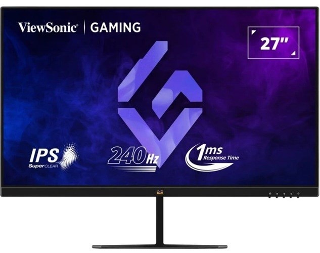 ViewSonic 27' FHD Ips Gaming, 240Hz, 1MS MPRT, HDR10, FreeSync, G‑Sync Compatible, Hdmi×2, DP, 178°/178°, 250 Nits, 2×2W Speakers. 3Yarw