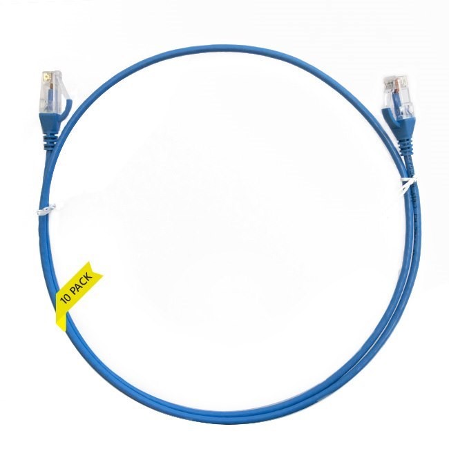4Cabling 0.15m CAT6 Ultra Thin LSZH Ethernet Network Cable | 10 Pack Blue