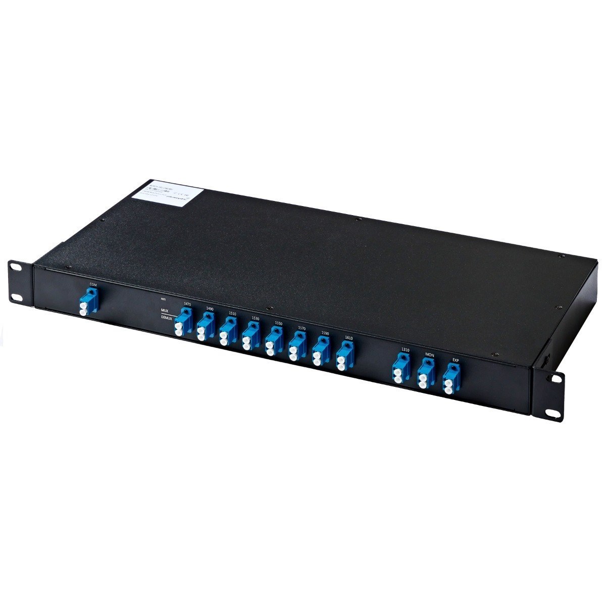 PlusOptic Infinimux, 8 Channel (1470-1610NM) Dual Core CWDM Mux / Demux 1Ru 19" Chassis + 1310NM Pass Through Port, Expansion And Monitoring Port Md-8Ch-1Ru-Cwdm-1310-Dx