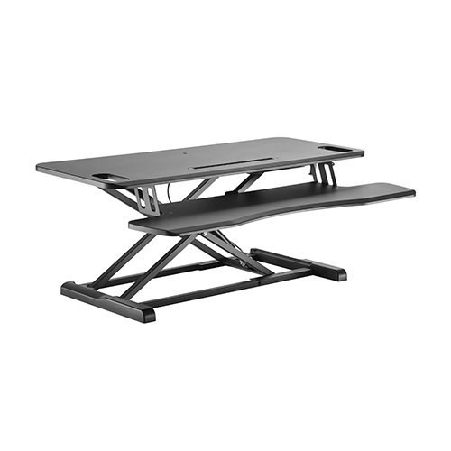 Brateck Gas Spring Sit Stand Desk Converter (950X615x110~505Mm)With Keyboard Tray Deck(Standard MDF Board Surface (LS)
