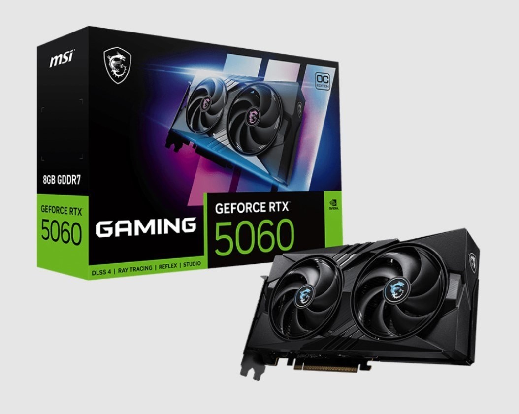 Msi nVidia GeForce RTX 5060 8G Gaming Oc, Pci Express® Gen 5 X16, Boost: 2625 MHz, Cuda 3840 Units, 8GB GDDR7, . Hdmi™ X 1