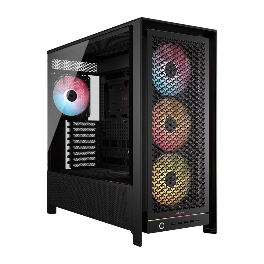 Corsair Frame 5000D RS Argb High-Airflow Mid-Tower PC Case - Black, Atx, 450MM Gpu, 175MM Cpu Cooler, 360MM Rad, 4X RS140 Argb, 1X Usb-C 3.2