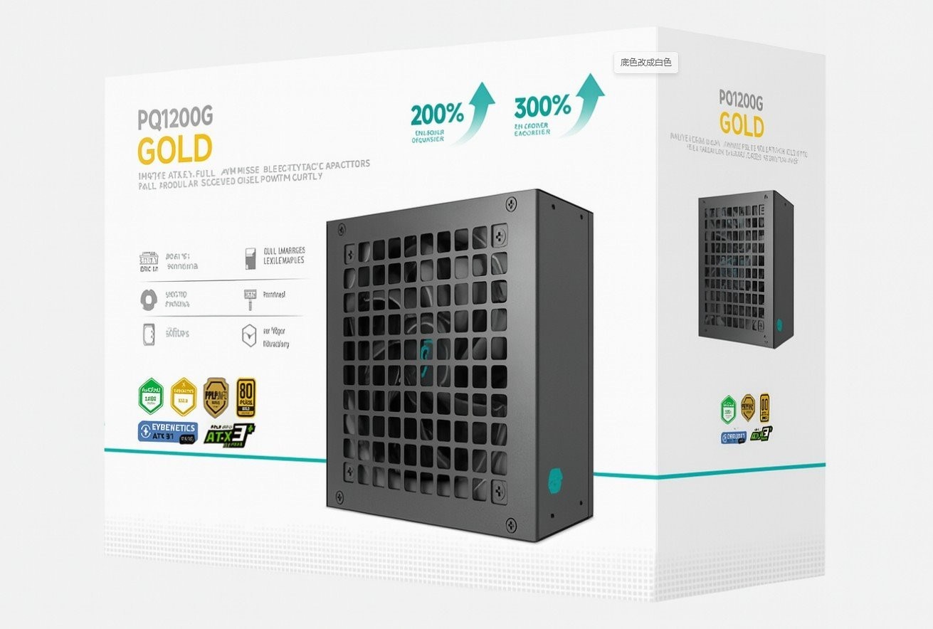 DeepCool PQ1200G 1200W Gamer Storm 80+ Gold/Cybenetics Fully Modular Atx Power Supply 120MM Fan, Japanese Capacitors, DC To DC, Atx12v V3.1,