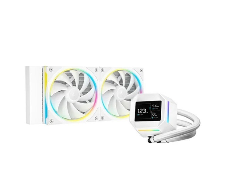 DeepCool LM240 WH Argb Liquid Cooler With Mini LCD Screen IntelLGA1851/1700/1200/1151/1150/1155 Amdam5/Am4