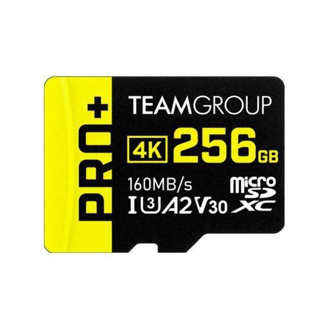 Team Group Pro+ 256GB Micro SDXC Uhs-I U3 A2 V30 Memory Card