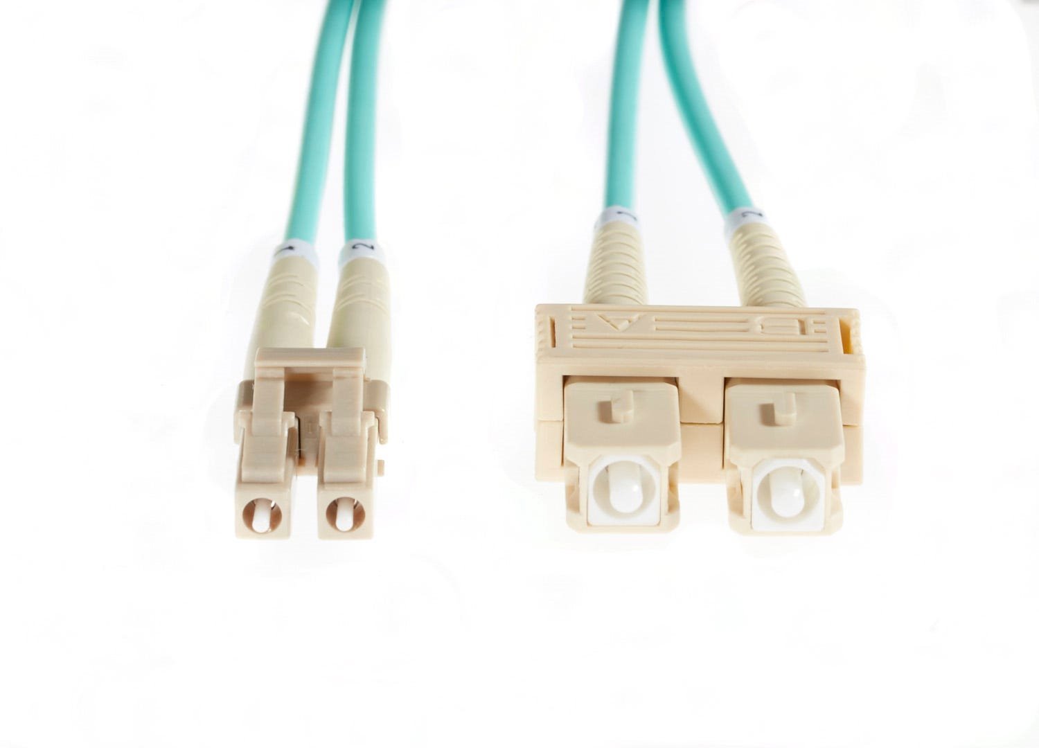 4Cabling 25M LC-SC Om4 Multimode Fibre Optic Cable: 3MM Oversleave | Aqua