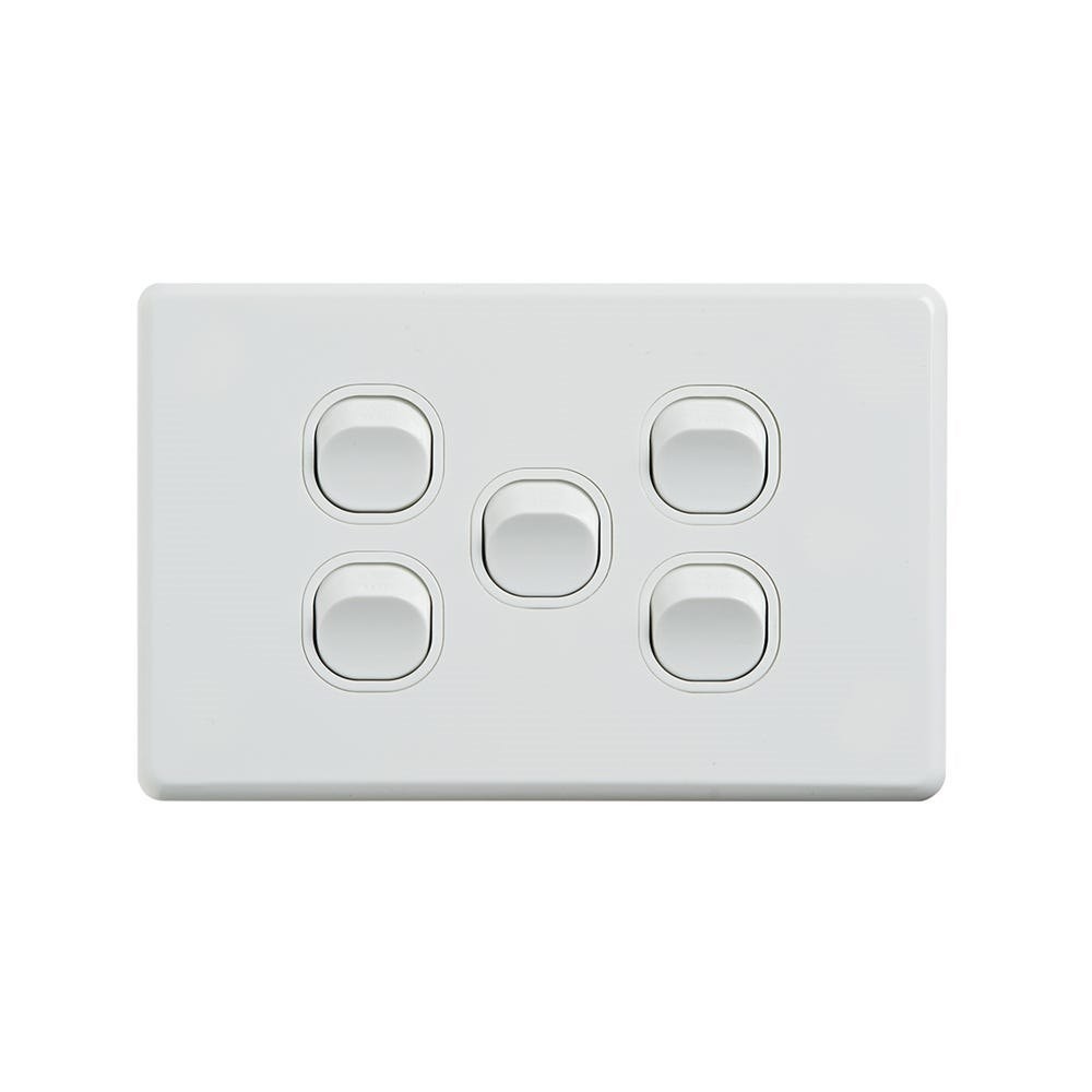 4Cabling 4C | Classic 5 Gang Switch 250V 16Ax - Horizontal