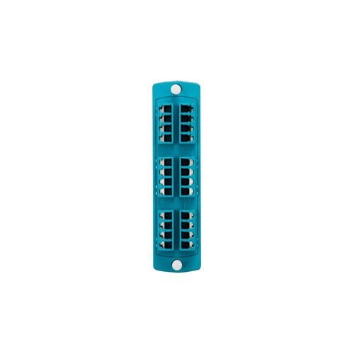 Leviton - SDX Adaptor Plate (Aqua) 24F Om3 Quad LC Zirconia Ceramic Sleeve