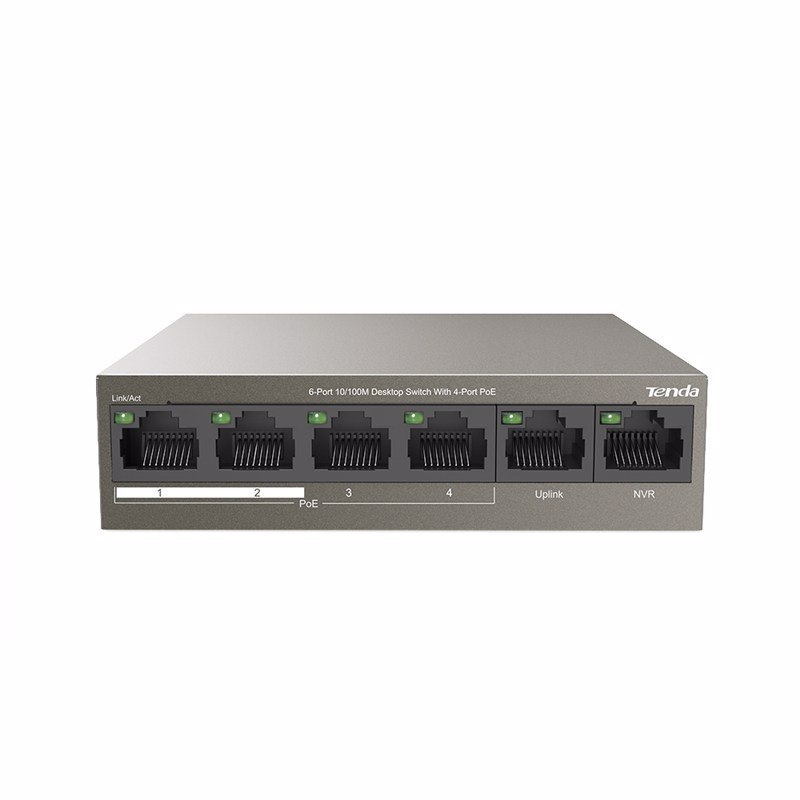 Tenda Tef1106p-4-63W) 6-Port Fe Switch With 4-Port PoE+