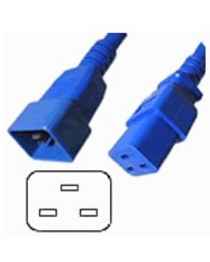 4Cabling Iec C19 To C20 Power Cable 15A Blue 1M