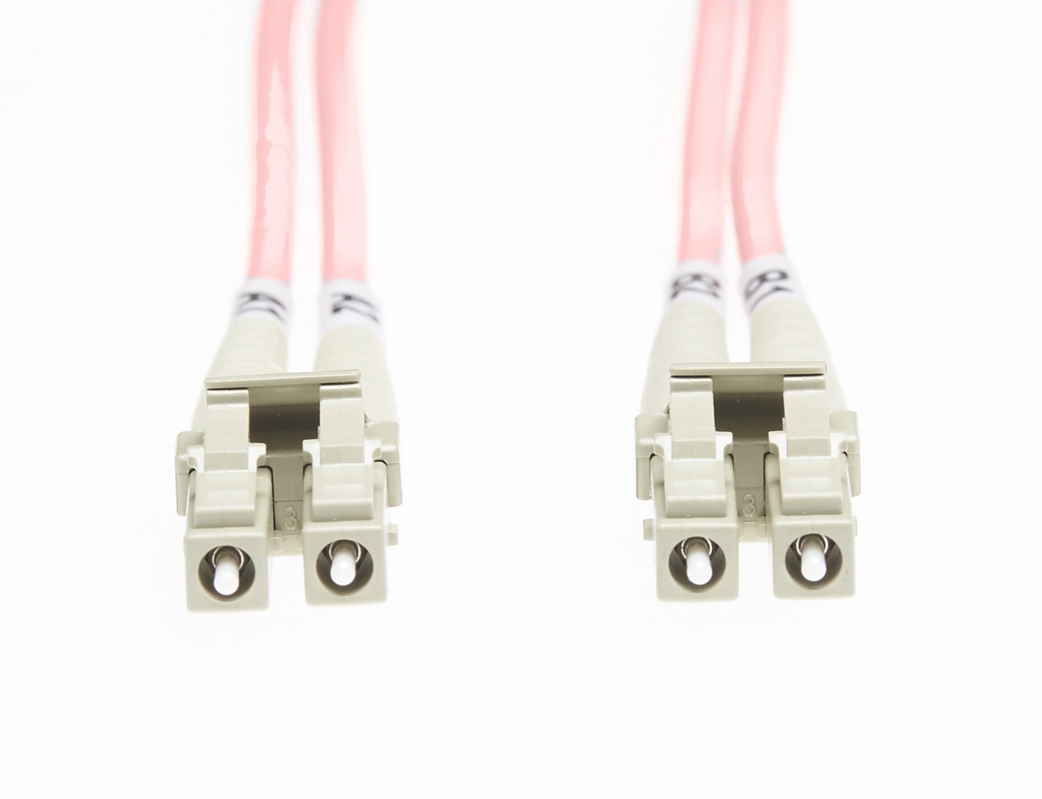 3m LC-LC OM1 Multimode Fibre Optic Cable| 3mm Oversleeving | Salmon Pink